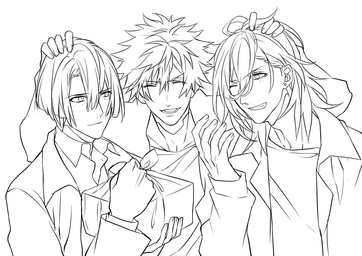 デジタルでもアナログでも塗り絵したくなった方ご自由にどうぞ めっちゃ線汚いけど ハナダの漫画