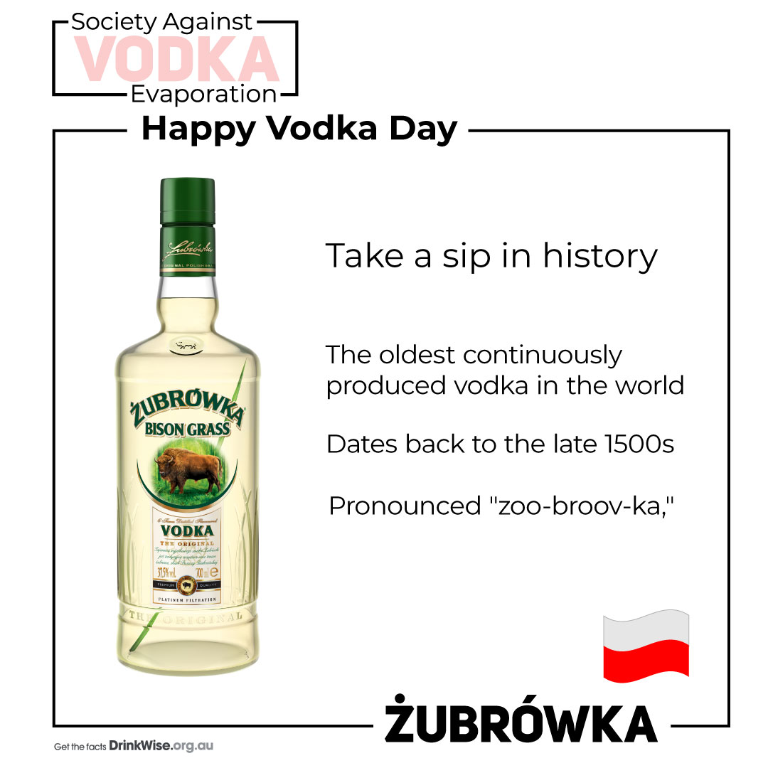 It is only appropriate to celebrate #VodkaDay with the grand old master of vodkas, Żubrówka. The oldest continually produced #vodka in the world since the 16th Century. Imagine all that history in one sip! #drinks #liquor #relax #lifestyle