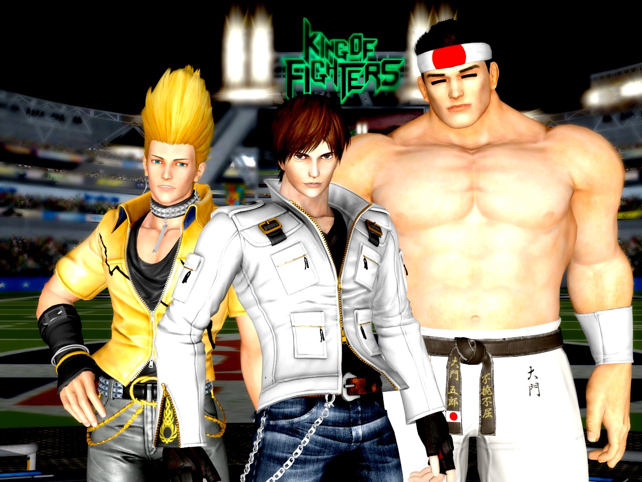 Mocha Varikau Cruz Kofxiv Kof Kyo Kusanagi Benimaru Nikaido And Goro Daimon For The Team Japan