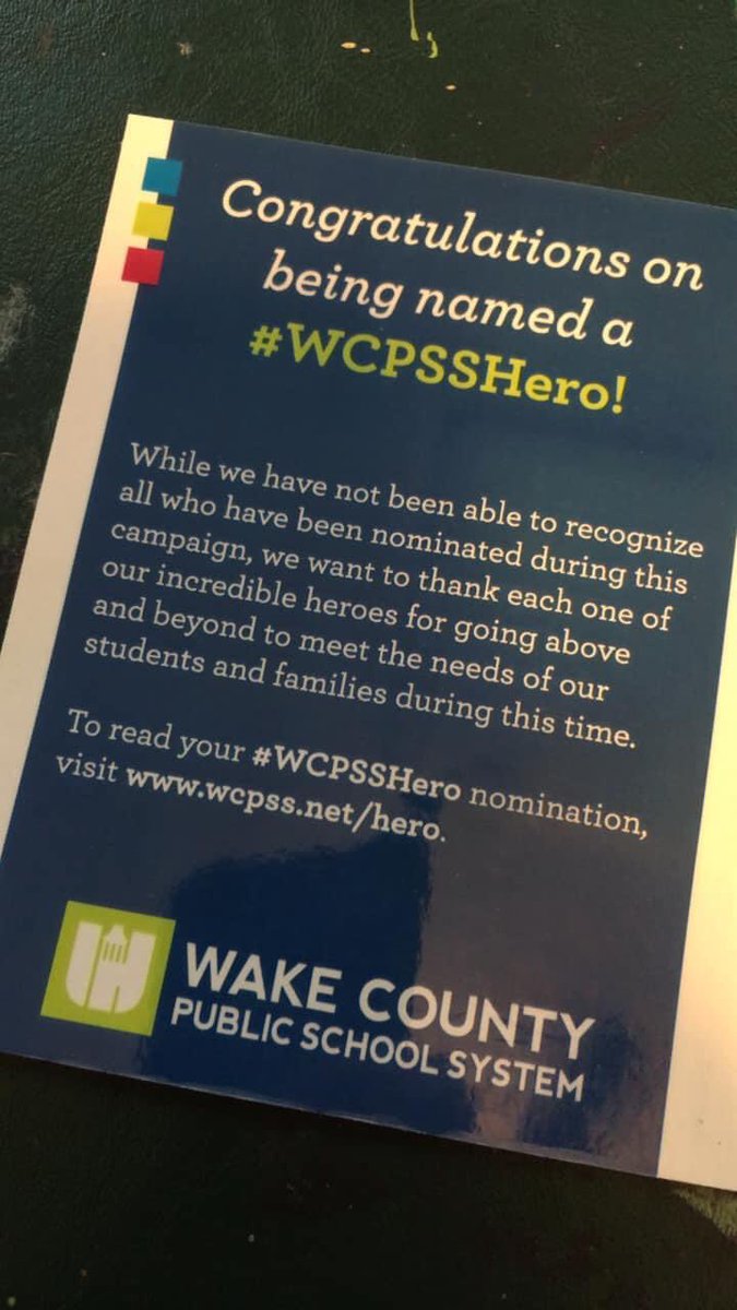 Got this postcard in the mail today- what an awesome surprise! Don’t know  who nominated me, but I’m so flattered &amp; full of love for my little artists! #wcpsshero