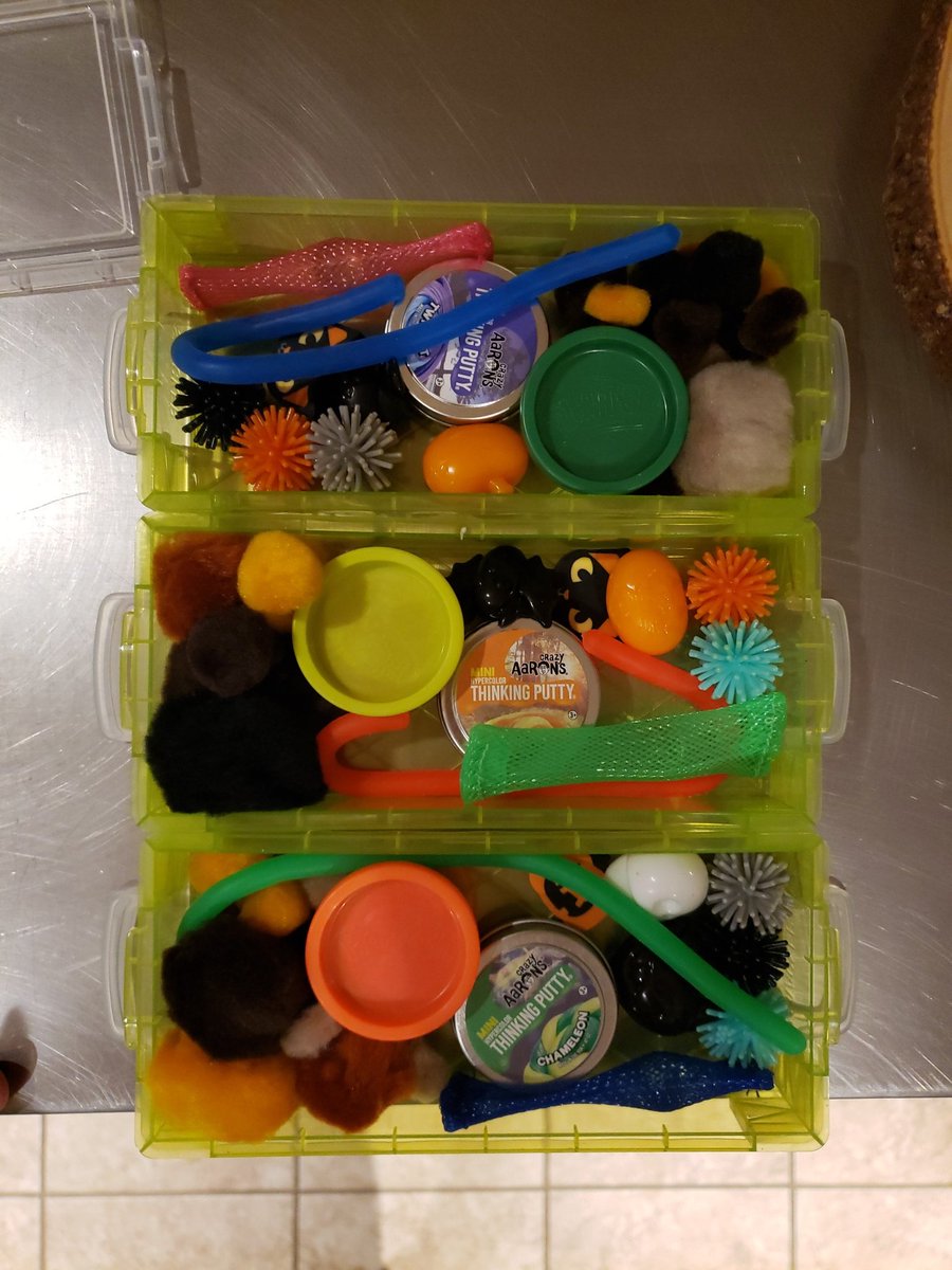 Individual sensory bins for a few of my little friends! @Sharonhoytmar