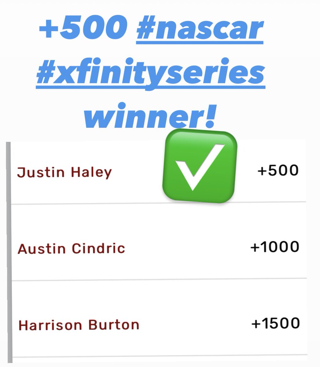 Select_Picks's tweet image. #nascar #XfinitySeries