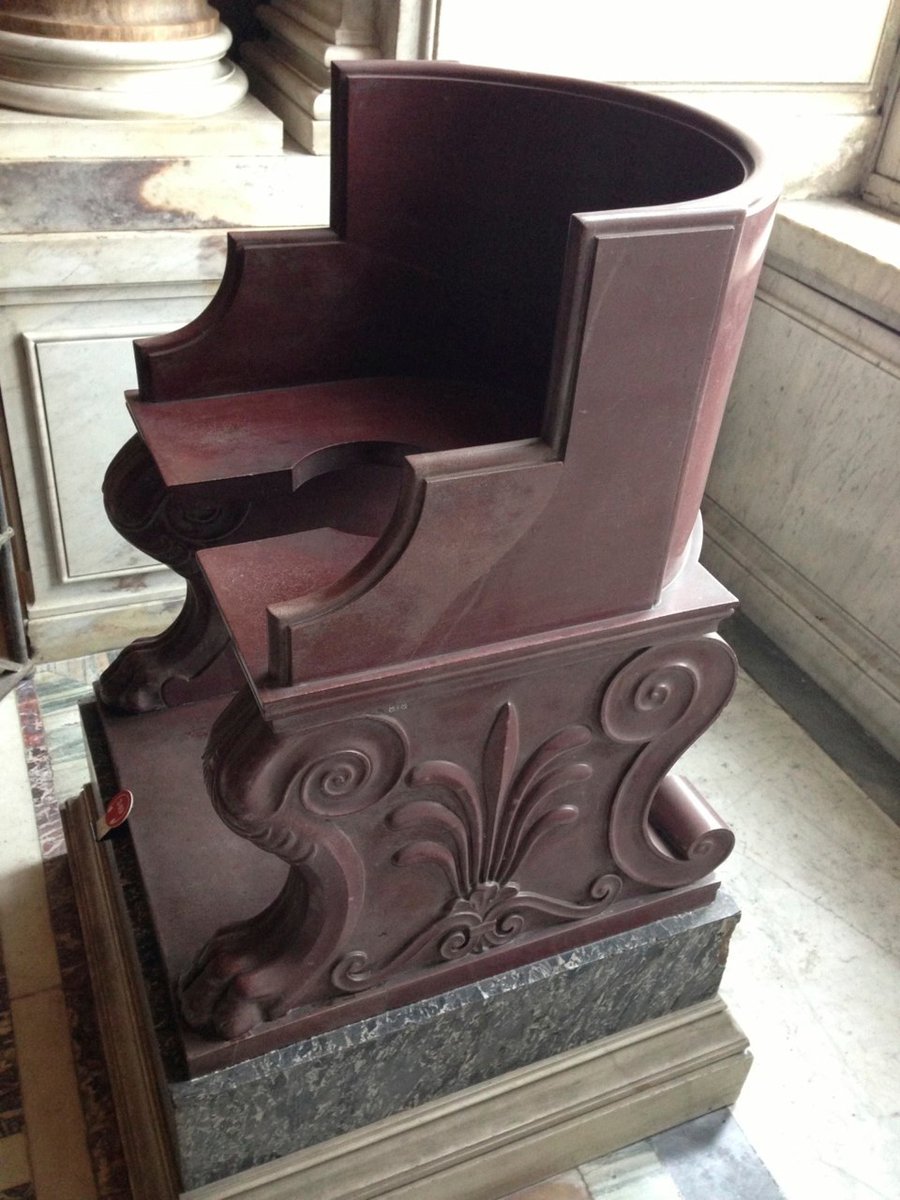 Famous “Dung Chair” in the  #VaticanMuseums, the original use of which has been much debated by scholars.
