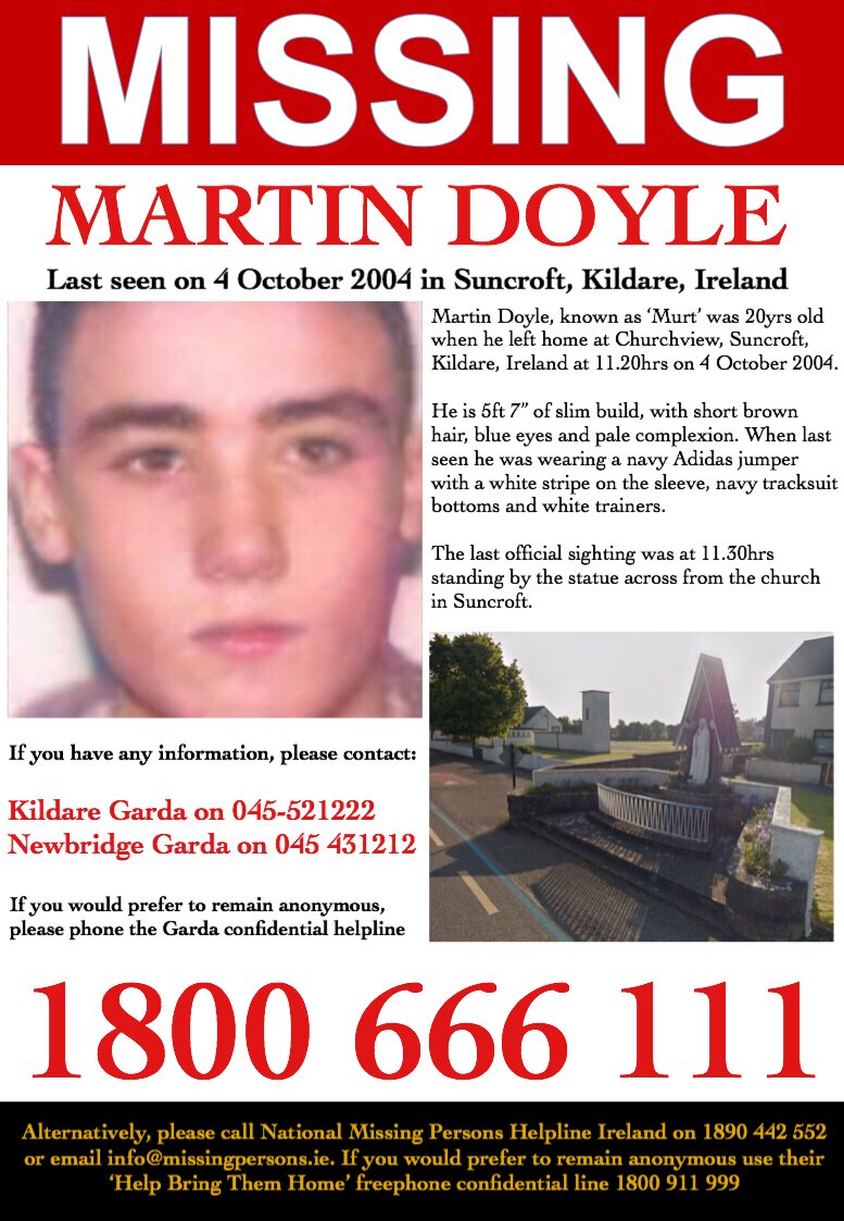 MisPersSupport's tweet photo. It is 16yrs today since Martin disappeared, please keep his family in your thoughts 🙏🏻 

If you have any information, please contact Kildare Garda station on (+353) 45 527 730
https://t.co/M7ZoDNSNIr #MissingMurt #MissingPersonsSupport #HelpBringThemHome https://t.co/QddDt4guyX