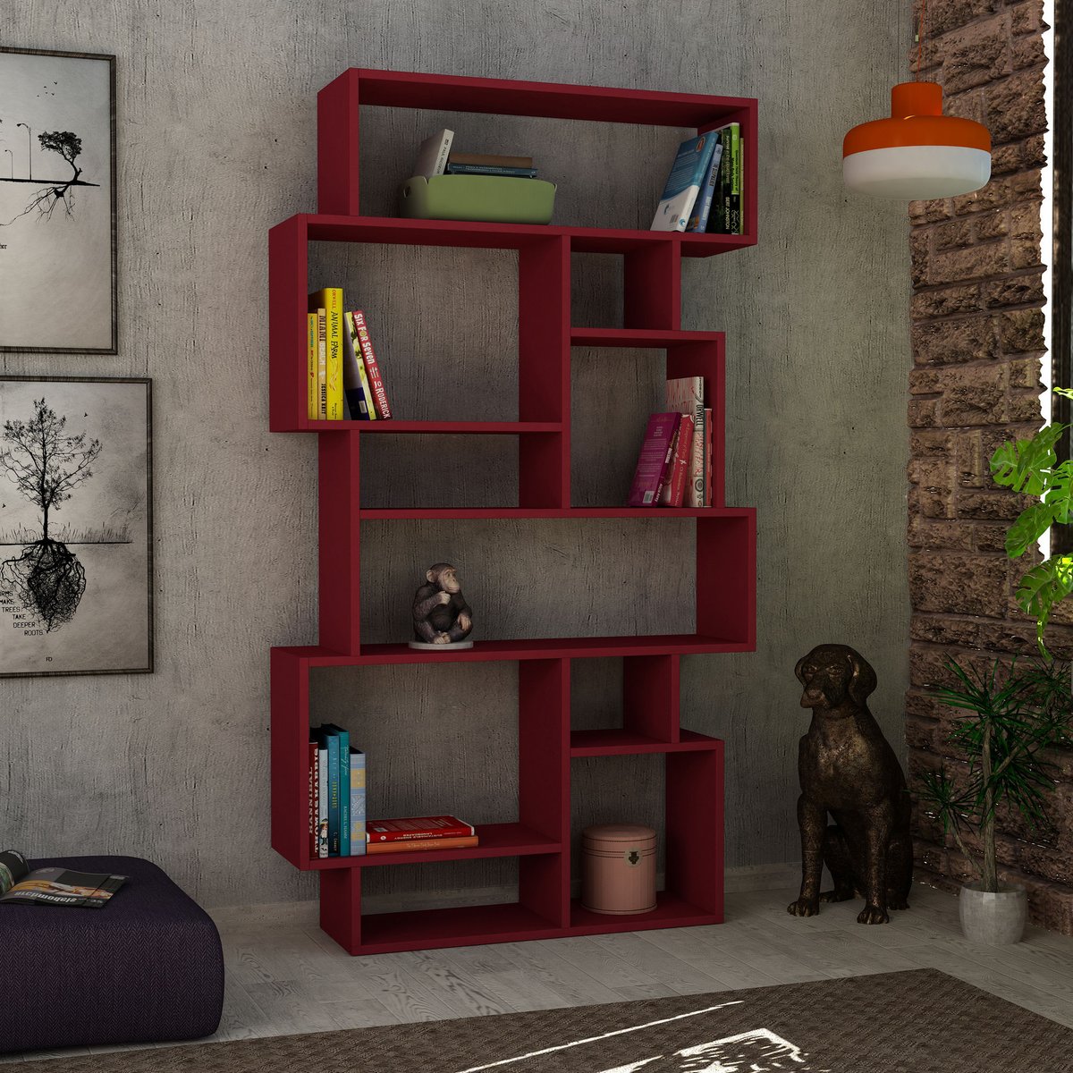 DoseModern's tweet image. Design any room with this unique piece of furniture! Come order our KARMATO Claret Red Bookshelf on our website for only $411.66! #doseofmodern LINK: bit.ly/36ulajS