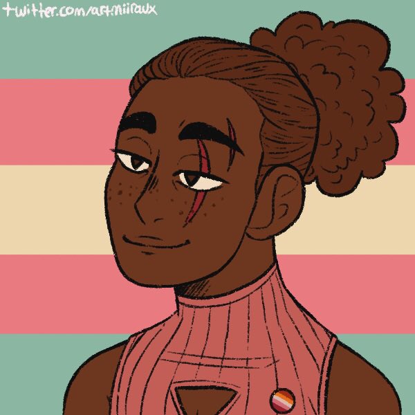 alizée (minor character)  @alilikaii- too cool for florida probably born somewhere dope, black and french- lived with her grandma mostly until she died so she’s a lone wolf I guess- fun fact: lowkey steals from her job bc fuck capitalism, polyam with a gf + has a crush on nova