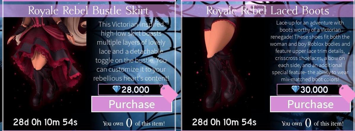 Royale High On Twitter Rh Update 10 3 20 The Royale Rebel New Set Collection A Collab Between Reddietheteddy And Ixchoco Has Been Released For A Total Of 113 000 Diamonds - roblox fastest way of getting diamonds on royale high school