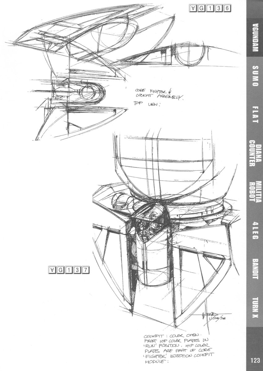 Turn A Gundam cockpit design & study.