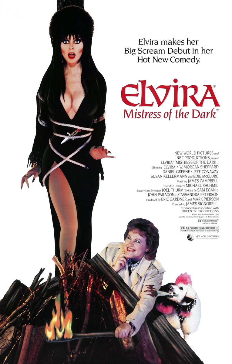 Need something a lil more light hearted so next is Elvira: Mistress of the Dark, a comedy about the famed horror hostess moving into a small, unwelcoming town to claim her inheritance.