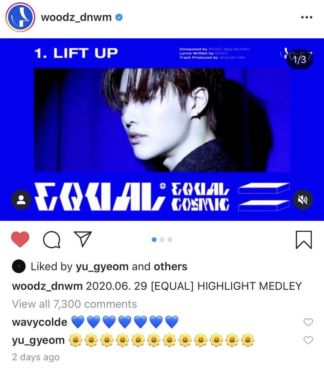 gyeom leaving comments on woodz post regarding his album and the second one if “finallyyyy” how cuteee