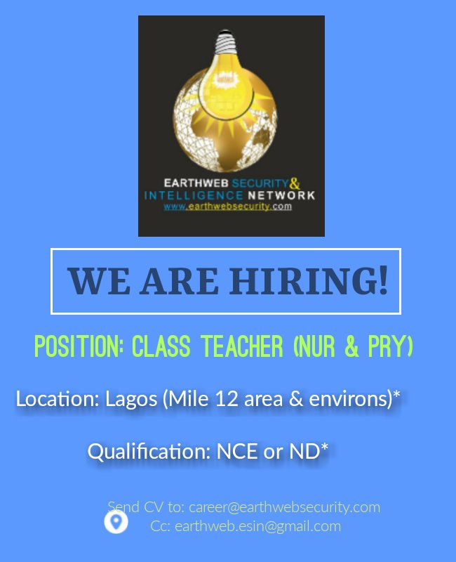 EarthwebE's tweet photo. #vacancy #teachingjobs #teacherrecruitment https://t.co/00q8LkGX2h