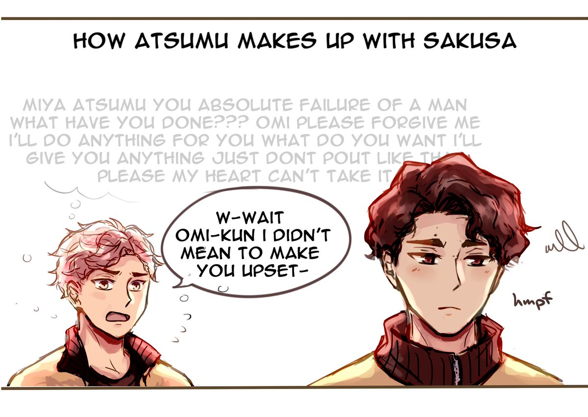 #sakuatsu + making up after a fight
pls forgive atsumu he's trying his best 