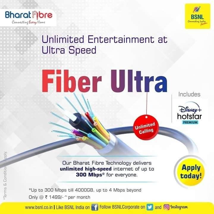BSNL_GJ's tweet photo. #bsnl #BROADBAND  ON FIBRE WITH SPEED UPTO
30MBPS,100MBPS,200MBPS WITH 3300GB &amp;300MBPS   with 4000 GB DOWNLOAD,UNLIMITED CALLING 24 HOURS AT RS 449,799,999,1499 RESP. PER MONTH.
BOOKING:1800 345 1504 or click:https://t.co/j53CwfZI74
CONDITIONS APPLY
#FttH #Telecom #fibre #COVID19 https://t.co/Jqb8RZeb7A