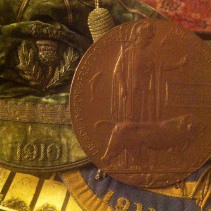 A couple of Suddie's rugby International caps and his death plaque, given to his parents after his death. A very poignant image. Photo courtesy of  @billjohnstone26