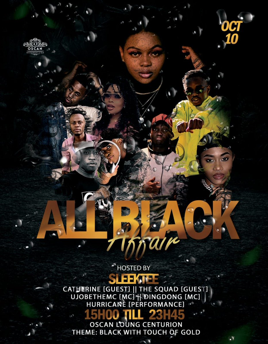 DjSleektee's tweet image. A L L B L A C K A F F A I R with your Dj and Host Sleektee... 10 October 🔥 Come and fill up Oscan Centurion 💃💃💃 it’s about to be jammed #ABA #Ebusukudanight #Oscan the official countdown has began 🎉🔥💃 6days to go #Sleektee #Allblackaffair #yamaPantsula