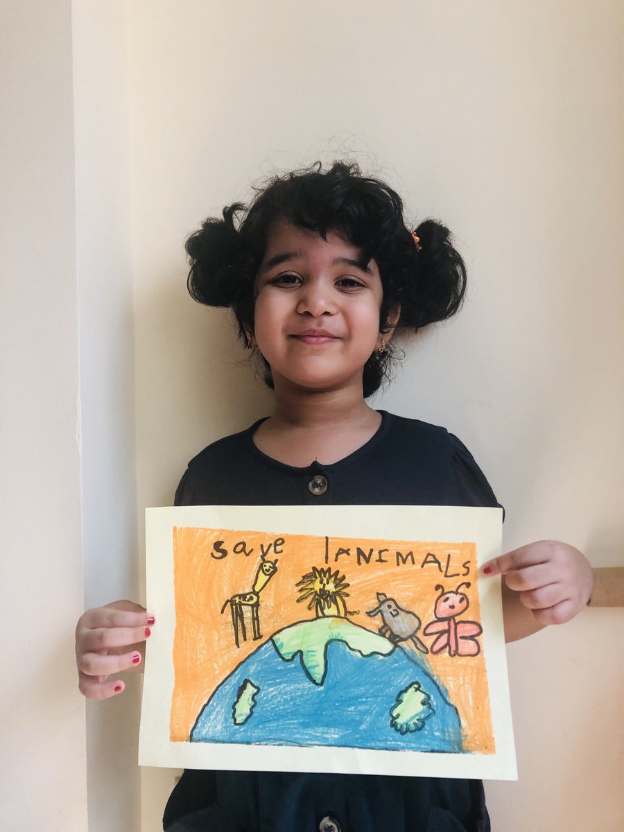 arathi90_rahul's tweet photo. Sending peace and love to animals everywhere and to all the people who protect them ...❤️Celebrating World Animal Day at NMS and children enjoyed making a poster  for the same ..! @gemsnms_alkhail @Rashmi2192 #WorldAnimalDay2020 @NMSKindergarten https://t.co/1jETj8mSga