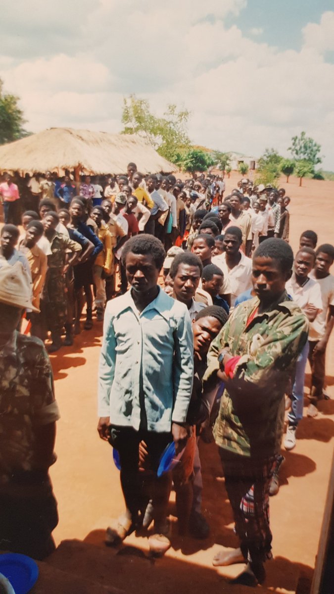 Afonso Dhlakama in the bush Meringue 1993 and supporters in Beira 1994 ('MLK' !) And Renamo guerrillas arrive demobilisation camp, Niassa, Dec 1993