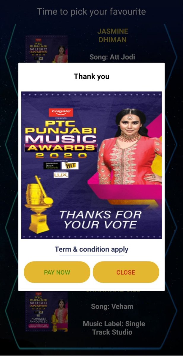 Guys, Please vote for Shehnaaz Gill on PTC Play as best debut ( female ) in singing, for Veham❤️❤️

#ShehnaazGill 
#BestDebut(female)
#Veham