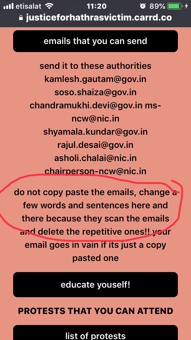 Bringing this to the notice of  @Uppolice  @AmitShah  @AmitShahOffice. Here’s a link ( https://justiceforhathrasvictim.carrd.co  ) where a grp is inciting v!olence across the country.  #Hathras!!! Apparently the link is connected to AMNESTY. 