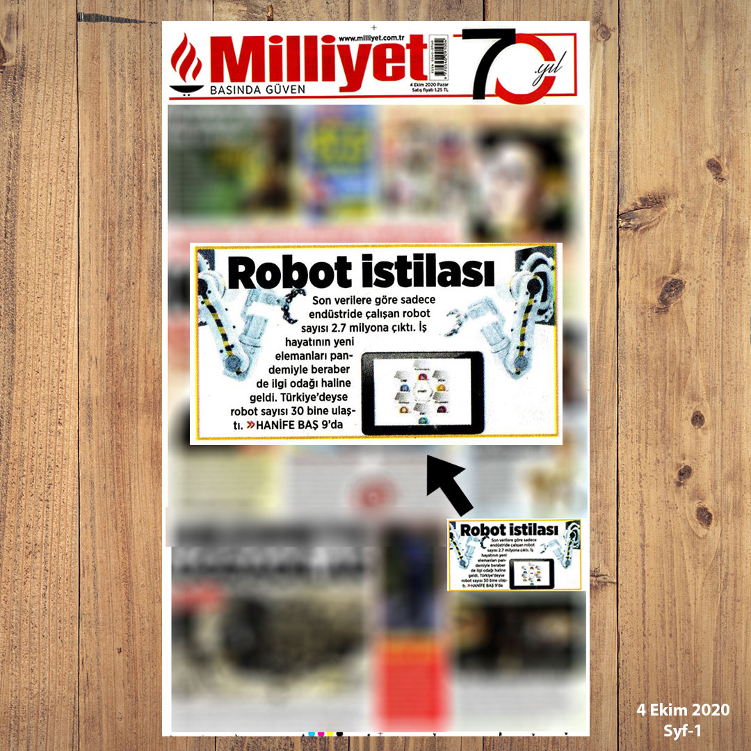TezmaksanMakina's tweet photo. "Robot İstilası"
Bugün Yazılı basında Milliyet Gazetesi'ndeyiz.
#robot #robotistilasi #endüstri40 #hakanaydogdu #milliyetgazetesi #teknoloji #pandemi #endüstriyelrobot #robotluotomasyon #robotluotomasyonsistemi #sanayi #üretim  #robotprogramlama
@Hak_anAydogdu @milliyet https://t.co/auUdvtVv7t