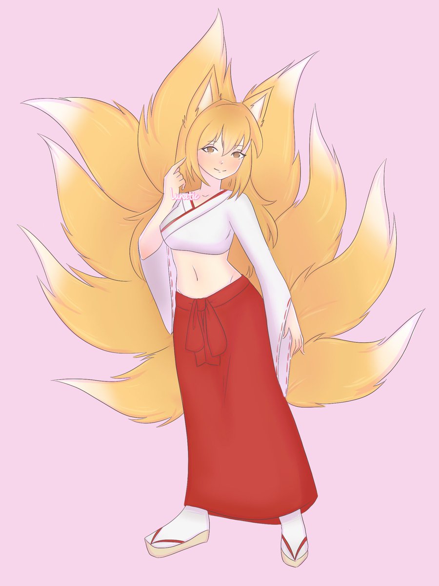 Luna on Twitter "Hiyokuna, a kitsune OC! Commissioned by preggopixels