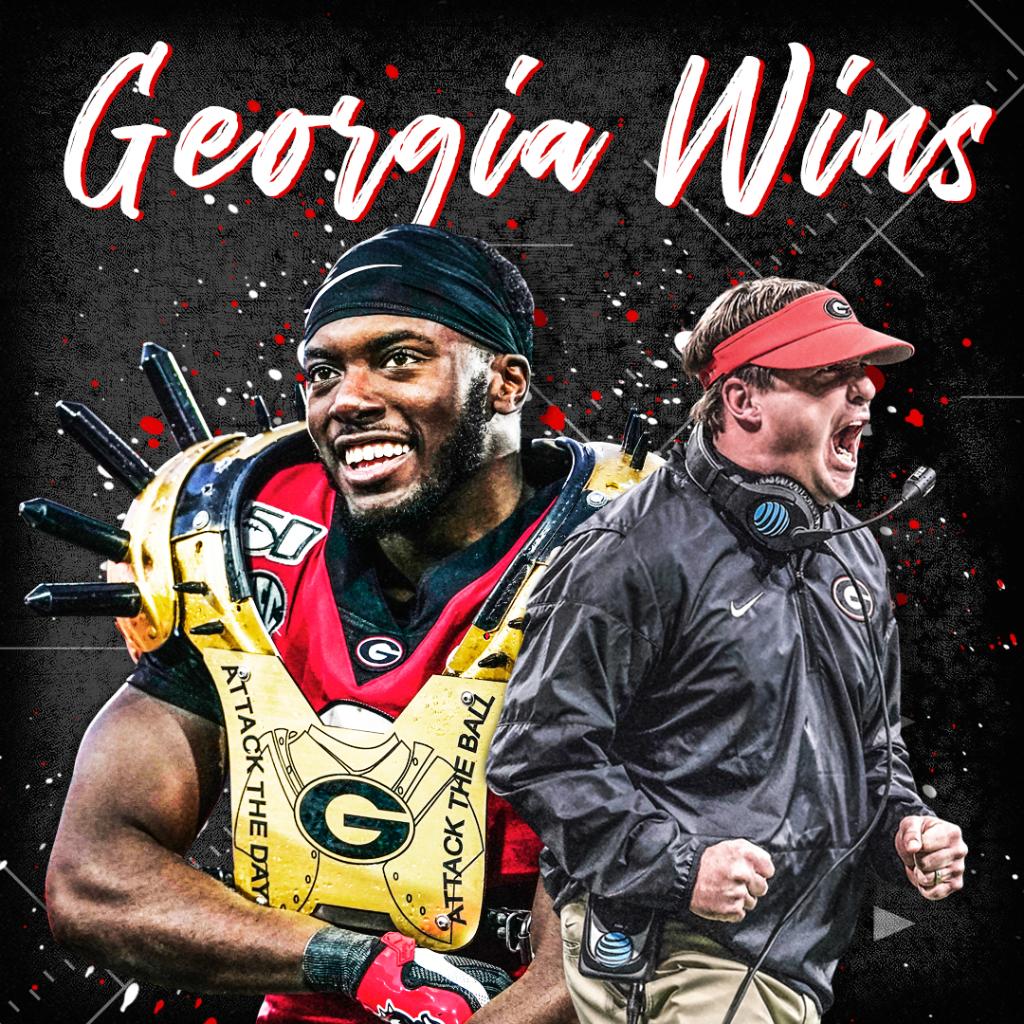 espn's tweet photo. Georgia handles Auburn Between the Hedges to go 2-0 🐶 https://t.co/EsJ3zkOBqb