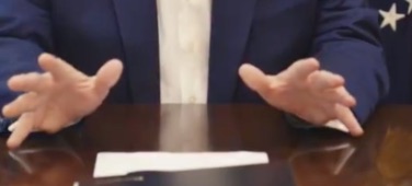 Here's what appears to be the same blank sheet of paper in a screen grab from the video of  @realDonaldTrump released by the White House earlier today.