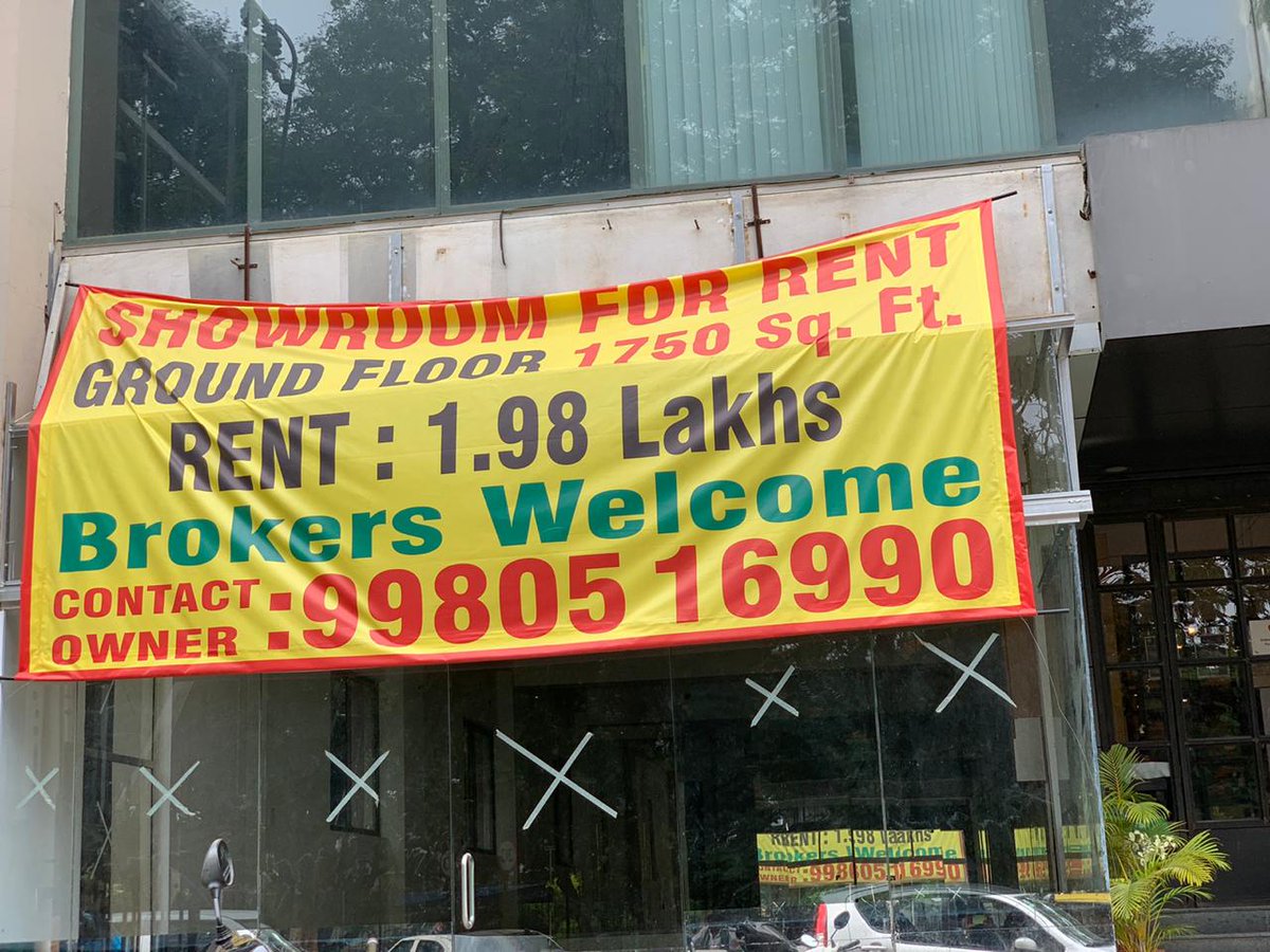 Imagine the financial loss just from this area. This is an ad from 8th Block near Koramangala Police Station.You can assume this ₹115/sqft as the average rent in Koramangala. I'm seeing this ad from May-June. (7/12)
