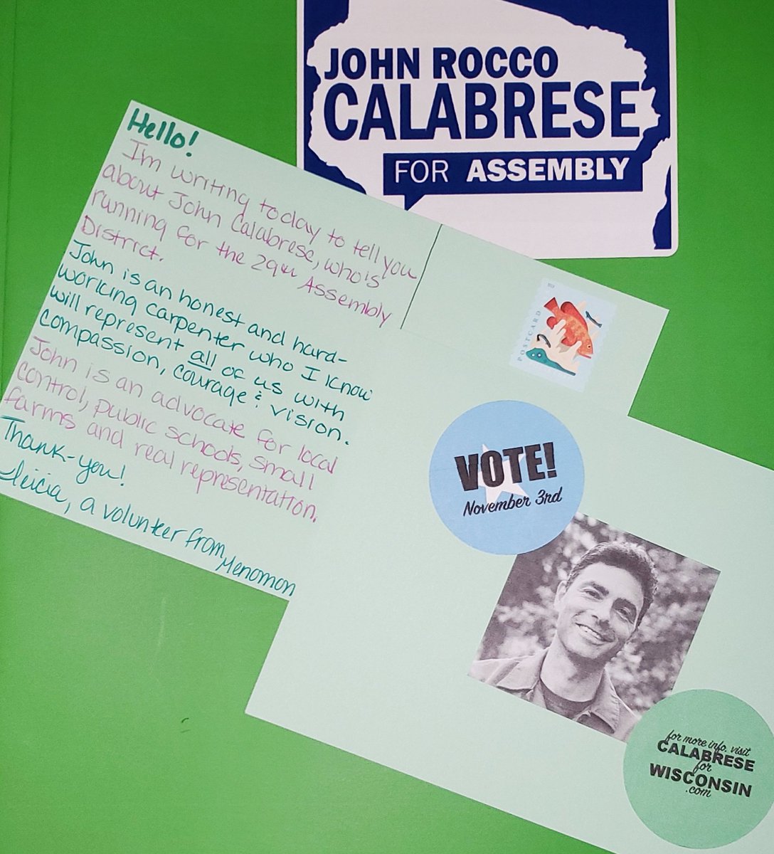 225 postcards (so far) in support of  @jroccocal for the WI 29th. This is Y I am supporting John. I spent over a year trying to move a bill that had bipartisan support to the floor for a vote with  @repvos and  @SenFitzgerald in charge. It never happened. Y? 1/5