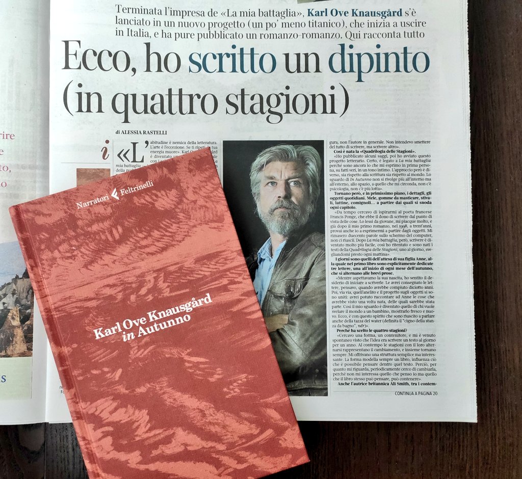 feltrinellied's tweet photo. "Ho scritto un dipinto in quattro stagioni". Dall'8 ottobre il nuovo, eccezionale, libro di Karl Ove Knausgård "In autunno". Se ne parla oggi, in anteprima, su La Lettura. Da non perdere!
https://t.co/6t86kYzFZX

#InAutunno #KarlOveKnausgard 
@La_Lettura a firma di @al_rastelli https://t.co/q5khxH4PtX