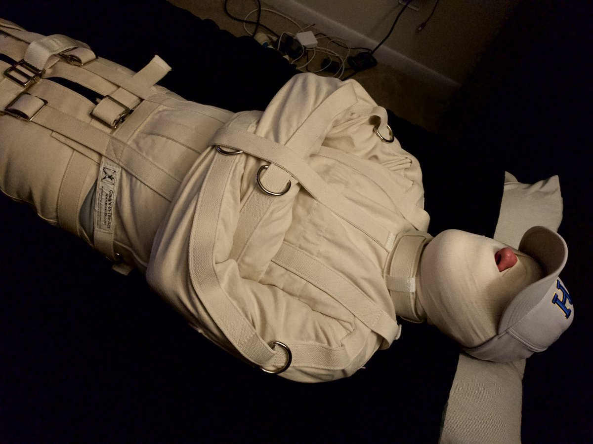 Straigh36778975's tweet photo. Got to spend some time strapped into my @MaxCita  straitjacket and leg binder combo. My favorite way to relax after a long week! https://t.co/sbuDCM3XFm
