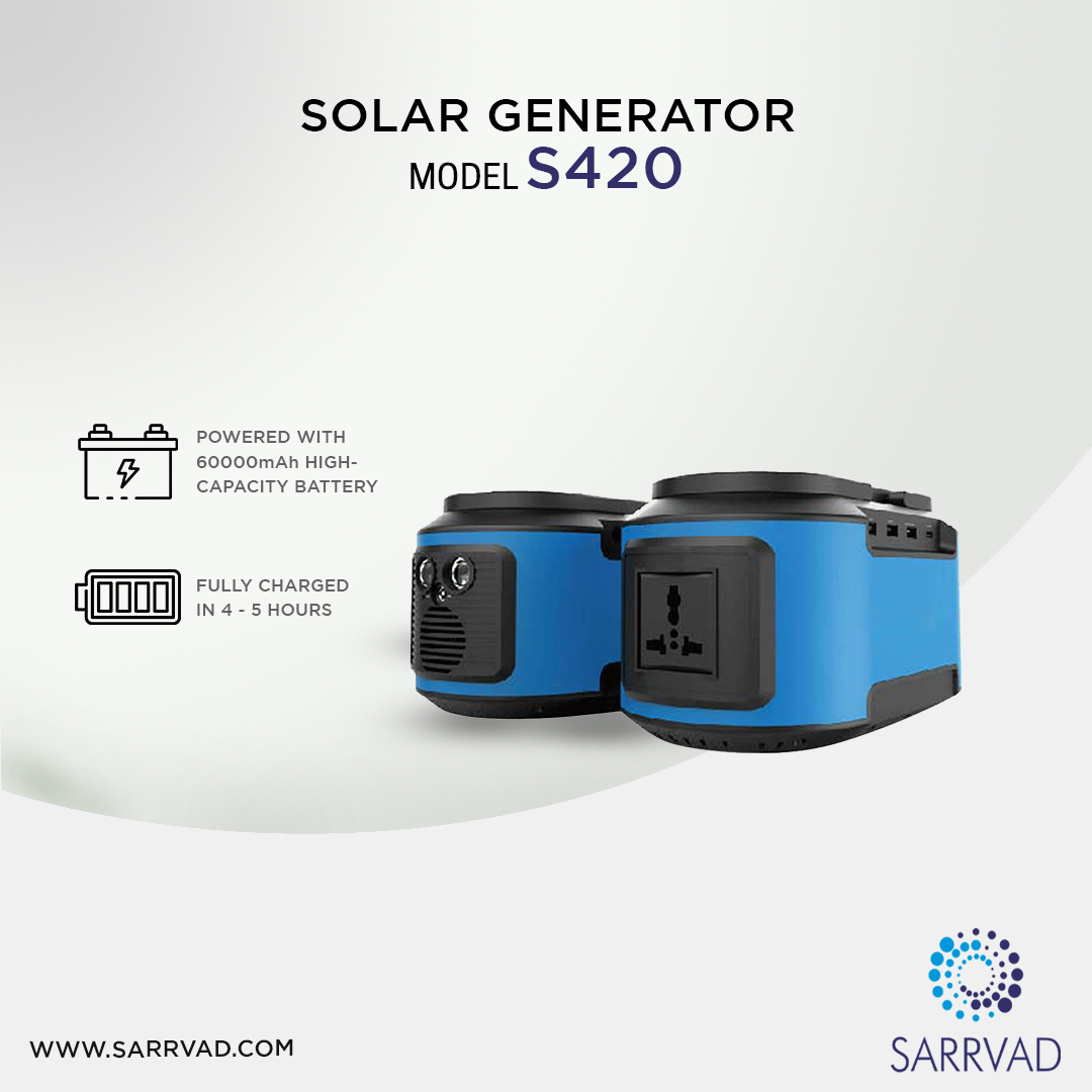 Are you planning camping? If yes, then don't forget this ultimate solar generator capable of providing high-capacity electricity in abundance. The generator is powered with a 60,000mah Lithium-ion battery 
.
#sarrvad #sarrvadsolar #solarenergy #alternativepower