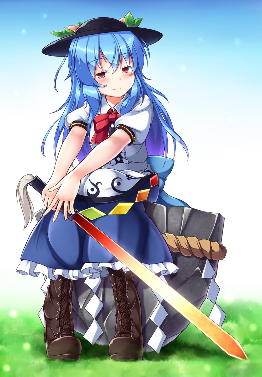 比那名居天子 「#10月4日は天子の日
装飾多くて描くのがやたらめんどい天人様?⚔ 」|赤束子のイラスト