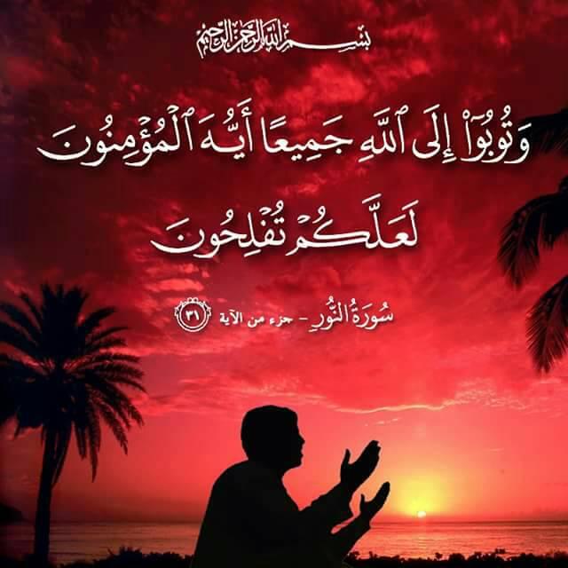 31.   Na tubuni nyote kwa Mwenyezi Mungu, enyi Waumini ili mpate kufaulu. (Surah An-Nur)