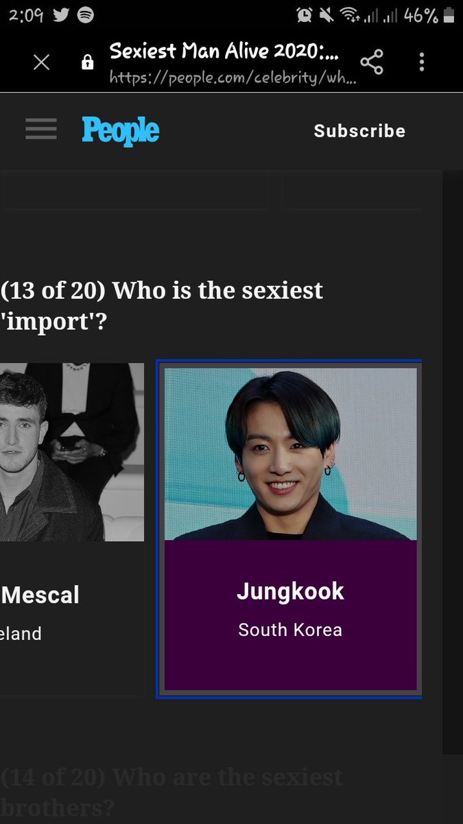 @JungkookTimes2 JK as sexiest man alive😍 and BTS as  nominated on most sexiest chart topper. Cast your votes😊