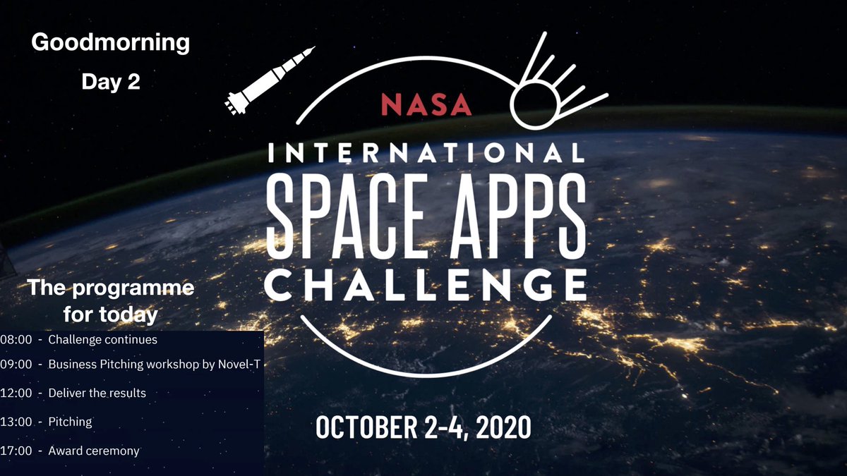 Since 7:45 the team continues the challenge!  #SpaceApps #spaceappschallenge #Space #hackathon