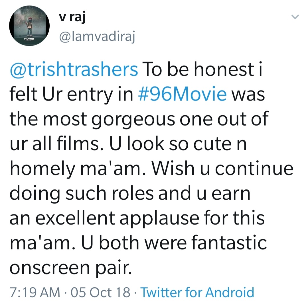 Thread of Appreciations for  @trishtrashers entry scene in  #96TheMovieYou are a GEM, Trish #Trisha  #Jaanu #2YearsOfRamJaanu #2YearsOfClassic96  #2YearsOf96