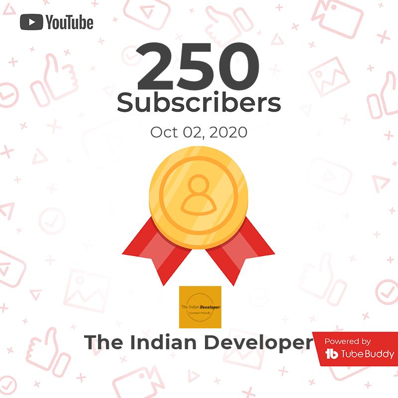 TheIndianDevel's tweet photo. Thank you everyone for the support. We have reached 250 subscribers on the YouTube channel and from here is longway forward.
.
.
#TheIndianDeveloper #machinelearning #artificialintelligence #datascience #python #deeplearning #programming #mlcoach #data #coding #datasciencecoach https://t.co/wYiLms8BHg