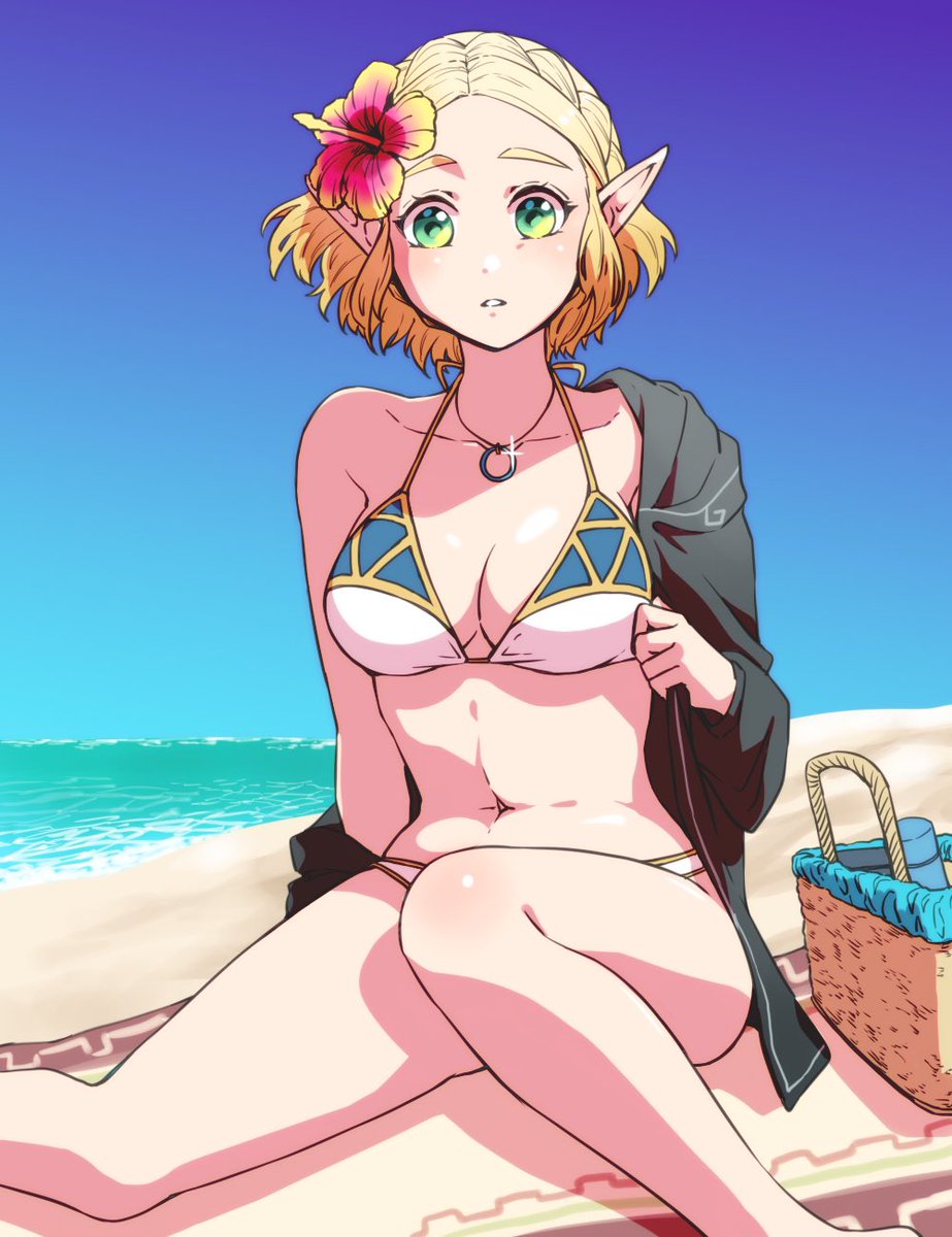 Perks of travelling through worlds: there’s always at least one where it’s hot enough to go to the beach! She’s even got a friend with her to enjoy the weather! 

"Excuse me.. can you help me apply some sunscreen? I can’t quite reach everywhere!" 

#LewdRP
