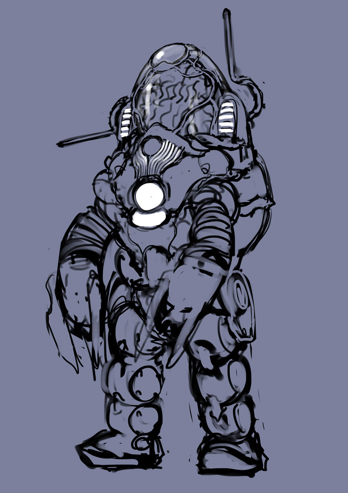 no humans robot mecha science fiction solo monochrome sketch  illustration images