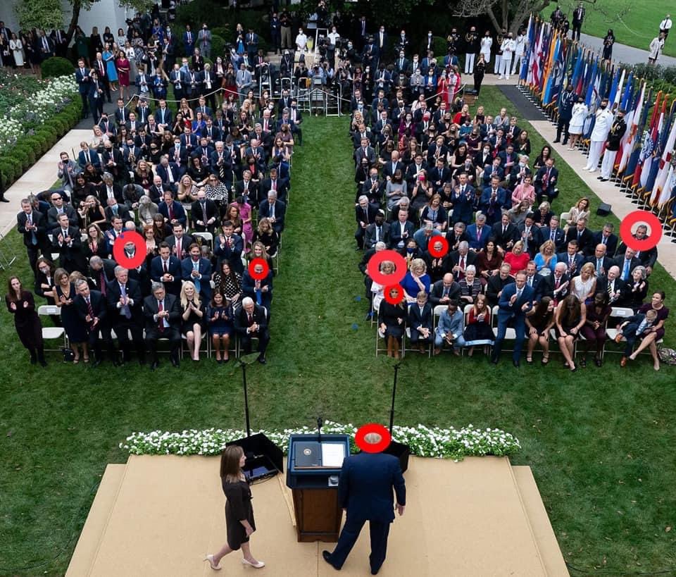 Updated photo of Rose Garden super-spreader event, with Chris Christie. As noted earlier, we are likely to hear of more cases. Via  @davidrosenthal 20/