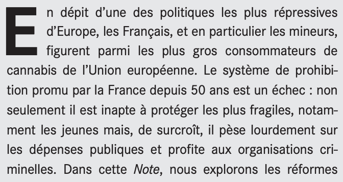 N'hésitez pas à vous renseigner avant de prendre une position de principe pour faire "bloc". Les conséquences de cette obstination sont dramatiquesAvez-vous lu la note du  @CAEinfo "Cannabis comment reprendre le contrôle" ?  http://www.cae-eco.fr/Cannabis-comment-reprendre-le-controleElle commence comme ça 