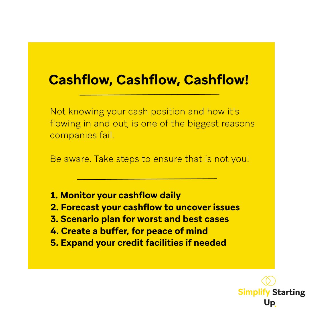 SimplifyUp's tweet image. Cash is king! Always stay on top of your cashflow to stay in business. #businessdevelopment #businesscoach #startup
