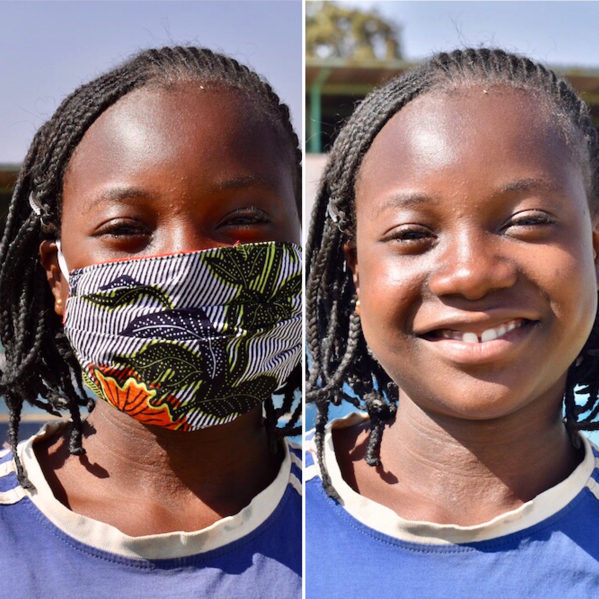 MalaikaDRC's tweet photo. Rencontrez Anita, le visage vedette d’aujourd’hui derrière le masque. Une étudiante merveilleuse de notre centre #kffh, une personne merveilleuse. #education #Malaika #sante #espoir #rdc https://t.co/q5PV3aX58k
