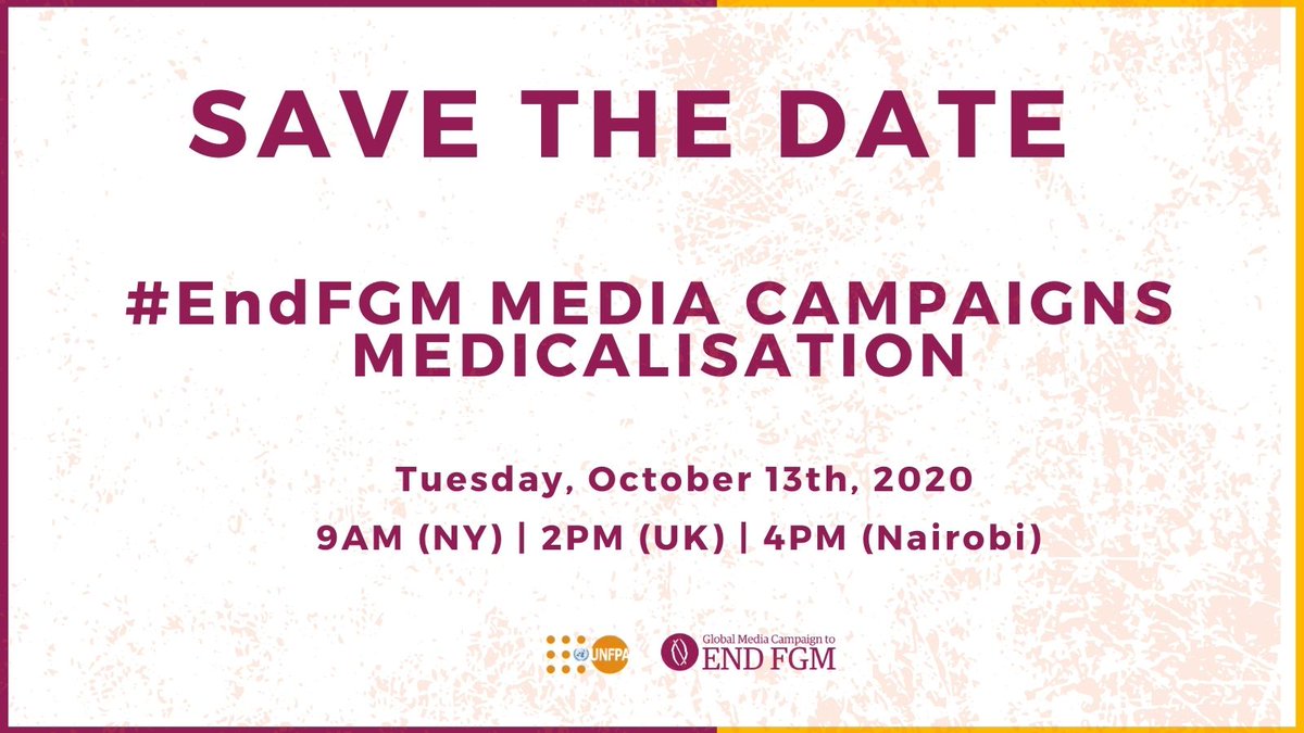 frontlineendfgm's tweet photo. UPCOMING WEBINAR ALERT

@UNFPA and @GMCEndFGM will hold a webinar that will kickstart a global media campaign to #EndFGM medicalisation. Get a reminder by signing up on the following link. 

https://t.co/delr09gEVm https://t.co/EguG4dYosP