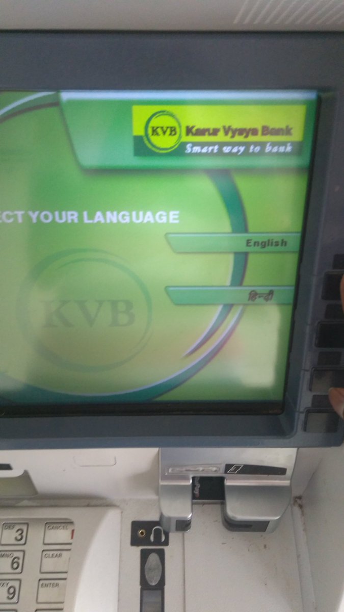 b_a_s_h_a_08's tweet image. There is no tamil option in KVB ATM located near Alandur MLA office, Chennai. How come people who doesn&apos;t know english or hindi will use these ATM...are they trying to place hindi in place of tamil!?
#KVB_Bank 
@thamoanbarasan @TRBRajaa @RKRadhakrishn