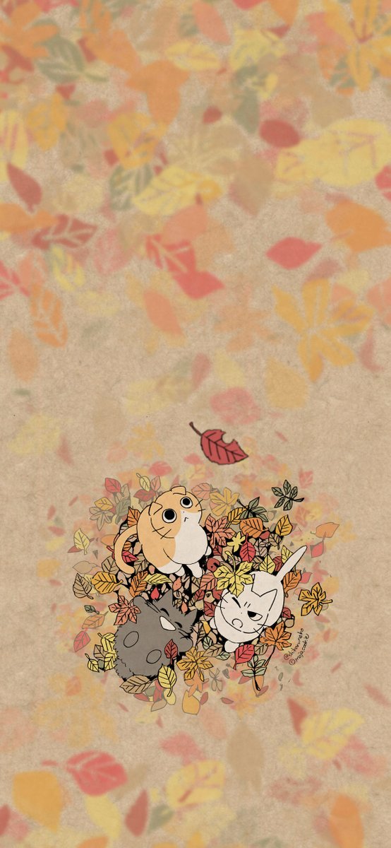 no humans cat leaf animal focus autumn leaves closed eyes open mouth  illustration images