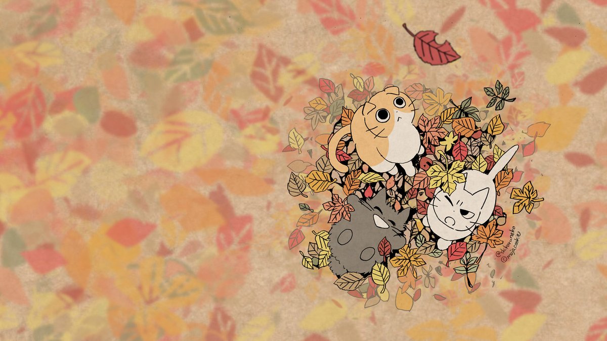 no humans cat leaf animal focus autumn leaves closed eyes open mouth  illustration images