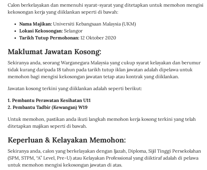 Resume Kreatif 2020 On Twitter Kerja Kosong Di Ukm Permohonan Tutup Pada 12 Oktober 2020 Sila Mohon Di Pautan Ini Https T Co Aluryzmmpd Mahukan Lebih Lagi Info Kerjaya Dan Tips Iv Sila Follow Channel