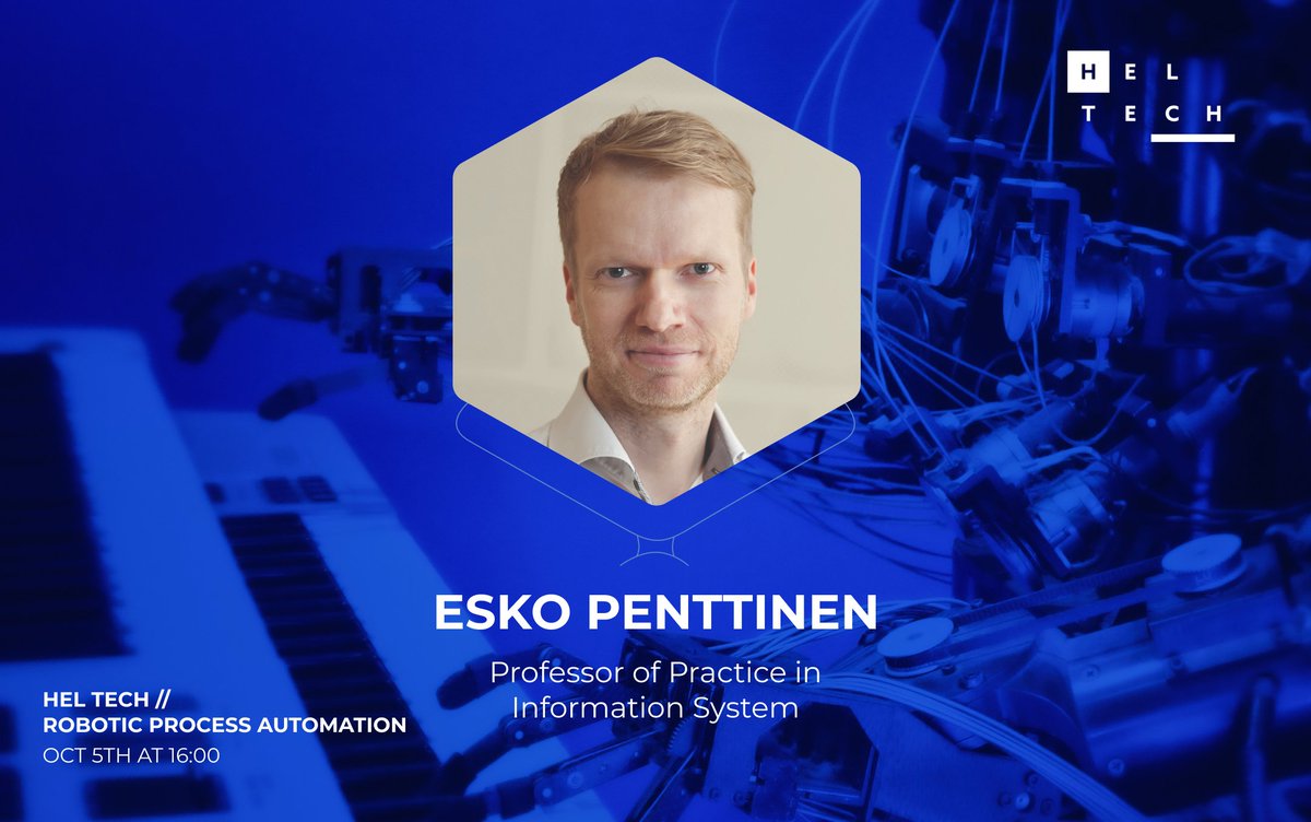 Join us tomorrow for a deep dive into Robotic Process Automation with our amazing experts from <a href="/AitoDotAI/">aito.ai</a>  <a href="/AutomationAnywh/">Automation Anywhere</a> and <a href="/AaltoUniversity/">Aalto University</a>. 
👉Ticket- bit.ly/HelTech-RPA
📅5th October- 4PM